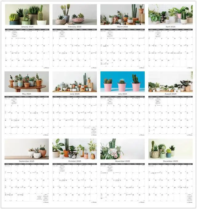 Alt view image 2 of 7 - 2026 Blueline Colorful Monthly Wall Calendar, 12" x 17", Minimalist, January To December, C173121