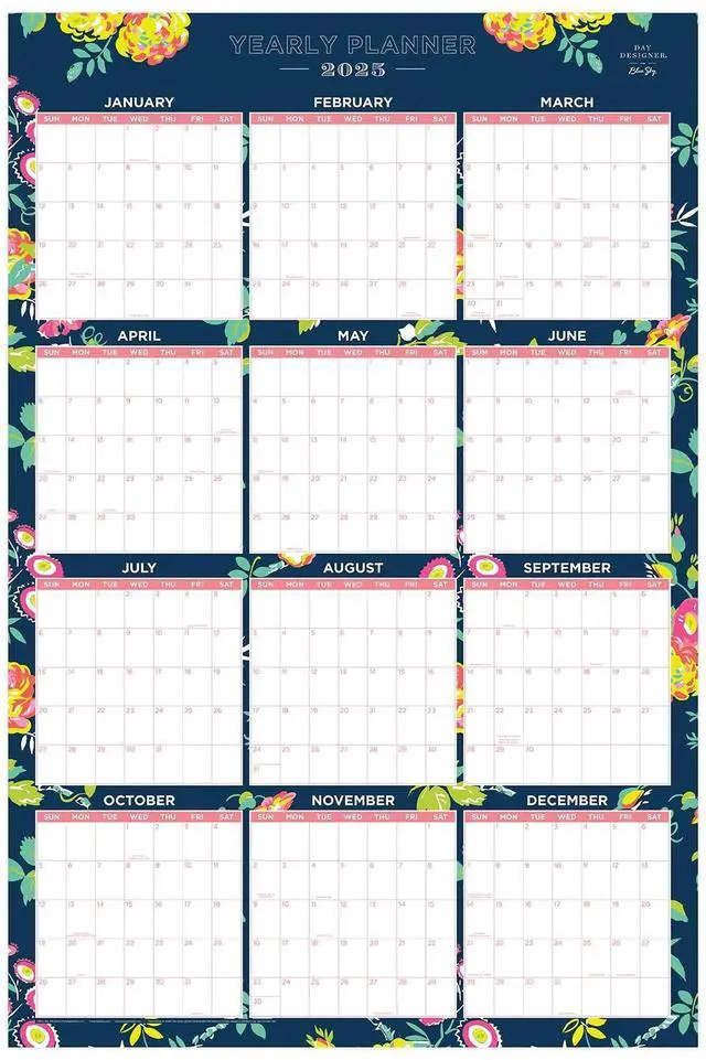 Alt view image 4 of 4 - Blue Sky Day Designer Laminated Wall Calendar 36x24 2026 BLS103632