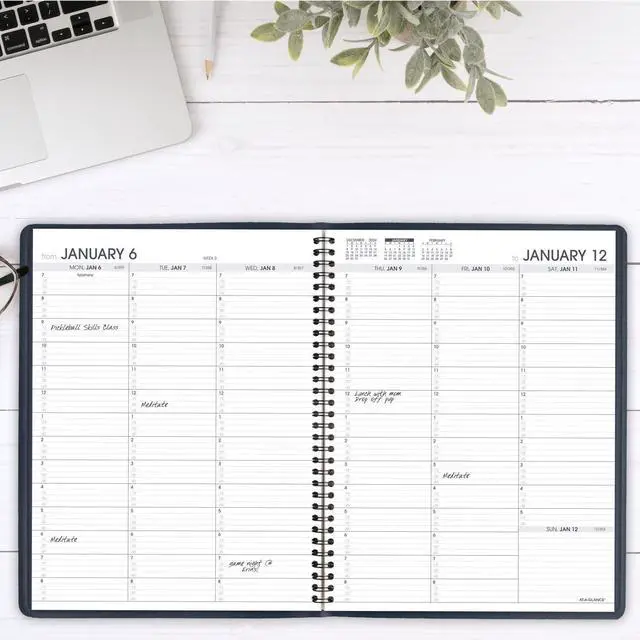 Alt view image 2 of 7 - AT-A-GLANCE® 2026 Weekly Appointment Book Planner, Navy, Large, 8 1/4" x 11"
