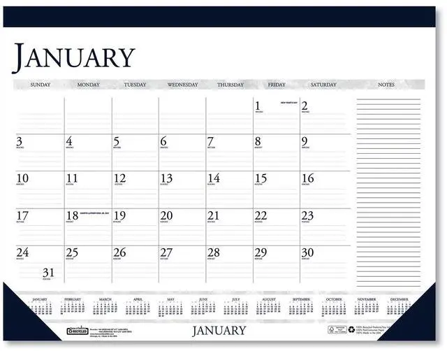 Main image of House of Doolittle Monthly Desk Calendar Large Notes Section 18.5 X 13 2026 1646
