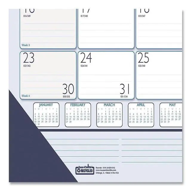 Alt view image 2 of 4 - Recycled Contempo Desk Pad Calendar 18.5x13 White/Blue Sheets 2026 1516