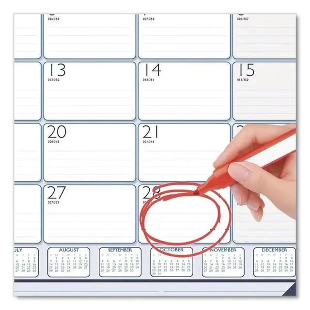 Alt view image 3 of 4 - Recycled Contempo Desk Pad Calendar 18.5x13 White/Blue Sheets 2026 1516
