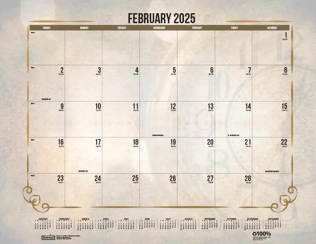 Alt view image 3 of 7 - House of Doolittle Recycled Vintage Desk Pad Calendar 22x17 Sepia Jan-Dec 2026