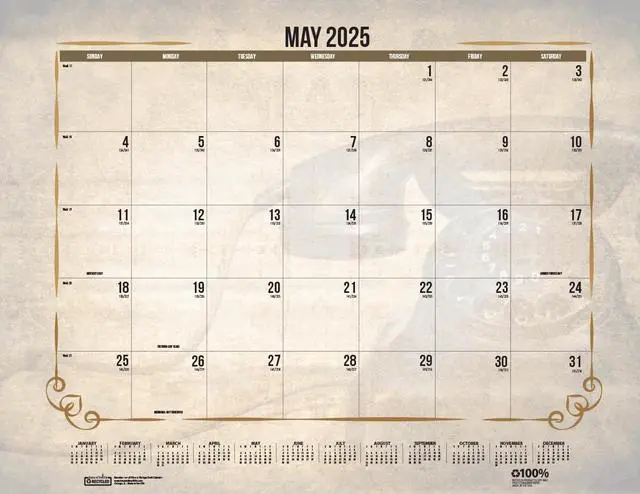 Alt view image 5 of 7 - House of Doolittle Recycled Vintage Desk Pad Calendar 22x17 Sepia Jan-Dec 2026