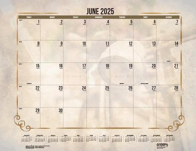 Alt view image 6 of 7 - House of Doolittle Recycled Vintage Desk Pad Calendar 22x17 Sepia Jan-Dec 2026