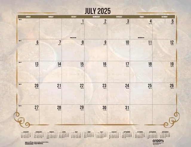 Alt view image 7 of 7 - House of Doolittle Recycled Vintage Desk Pad Calendar 22x17 Sepia Jan-Dec 2026