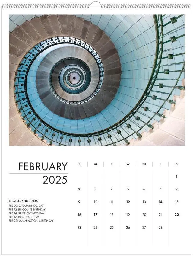 Alt view image 2 of 7 - 100% Recycled Abstract Architecture Photos Wall Calendar 14 x 11 White Sheets 12-Month Jan-Dec: 2026 315