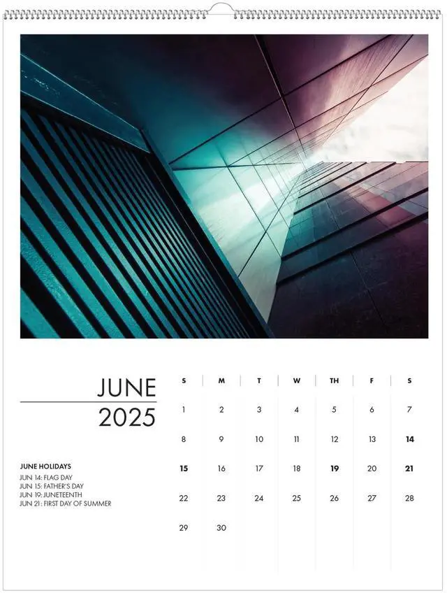 Alt view image 6 of 7 - 100% Recycled Abstract Architecture Photos Wall Calendar 14 x 11 White Sheets 12-Month Jan-Dec: 2026 315