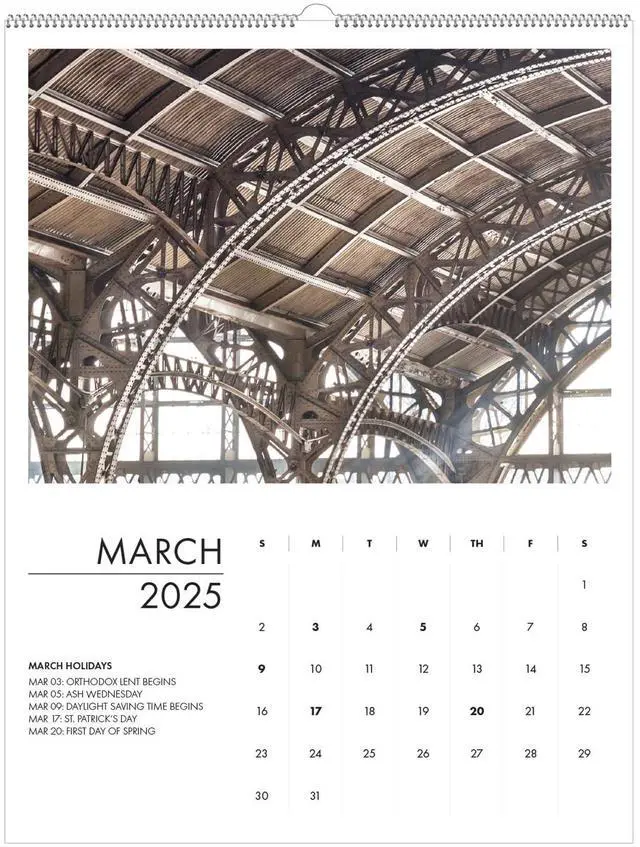 Alt view image 3 of 7 - 100% Recycled Abstract Architecture Photos Wall Calendar 14 x 11 White Sheets 12-Month Jan-Dec: 2026 315