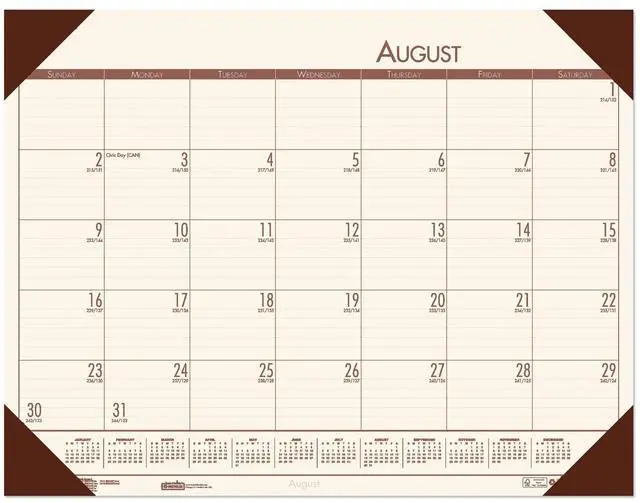 Main image of House of Doolittle EcoTones Desk Pad Calendar 18.5x13 Brown Corners 2025-2026