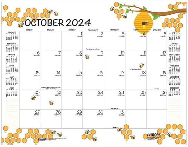 Alt view image 3 of 7 - Recycled Honeycomb Desk Pad Calendar 22 x 17 White/Multicolor 2025-2026