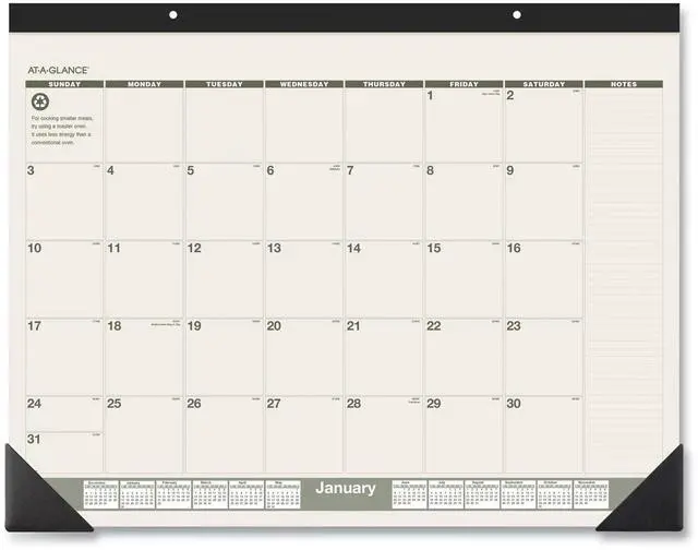 Main image of AT-A-GLANCE® 2026 Recycled Monthly Desk Pad Calendar, Standard, 22" x 17"