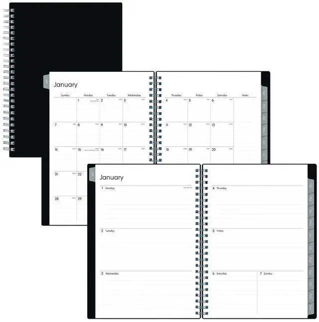 Main image of Enterprise Weekly/Monthly Notes Planner 8.63" x 5.88" Black Cover 12-Month Jan to Dec: 2026 BLS131793
