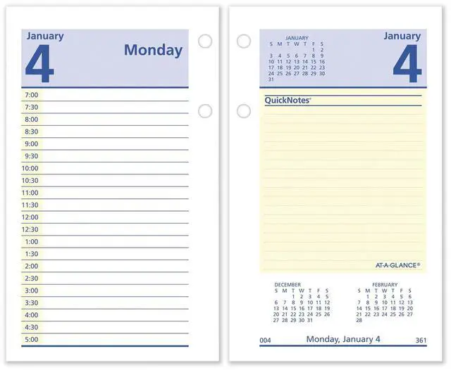 Main image of At-A-Glance QuickNotes Desk Calendar Refill 3.5 x 6 2026 E51750