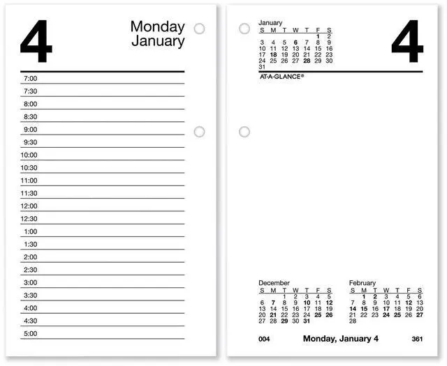 Main image of AT-A-GLANCE® 2026 Recycled Daily Loose-Leaf Desk Calendar Refill, Standard, 3 1/2" x 6"