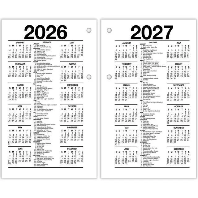 Alt view image 2 of 4 - AT-A-GLANCE® 2026 Recycled Daily Loose-Leaf Desk Calendar Refill, Standard, 3 1/2" x 6"