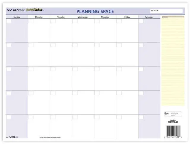 Alt view image 3 of 5 - At-A-Glance QuickNotes Mini Erasable Wall Planner 16x12 2026 PM550B28