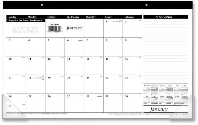 Main image of AT-A-GLANCE® 2026 Monthly Desk Pad Calendar, Compact, 17 3/4" x 11"