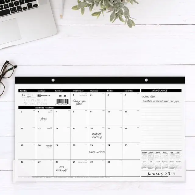 Alt view image 4 of 7 - AT-A-GLANCE® 2026 Monthly Desk Pad Calendar, Compact, 17 3/4" x 11"