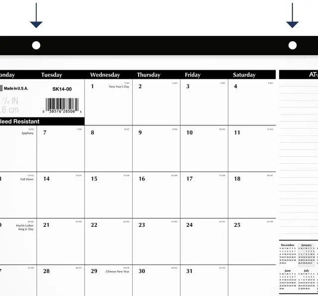Alt view image 5 of 7 - AT-A-GLANCE® 2026 Monthly Desk Pad Calendar, Compact, 17 3/4" x 11"