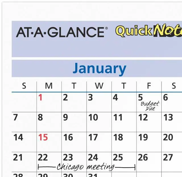 Alt view image 5 of 5 - At-A-Glance QuickNotes Mini Erasable Wall Planner 16x12 2026 PM550B28