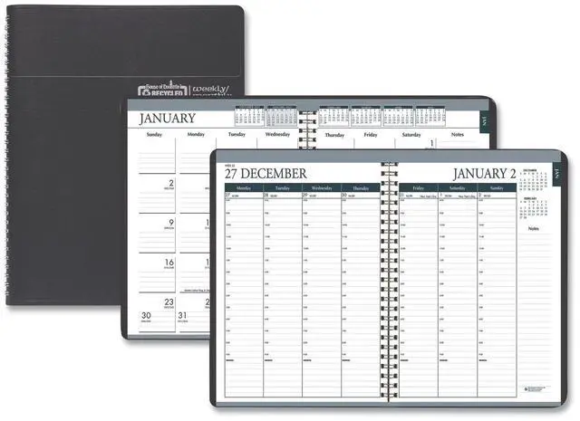 Main image of House of Doolittle 100% Recycled Month/Week 7 Day Planner 8.75x6.88 Black 2026