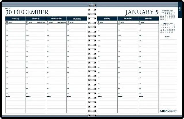 Alt view image 2 of 7 - House of Doolittle 100% Recycled Month/Week 7 Day Planner 8.75x6.88 Black 2026
