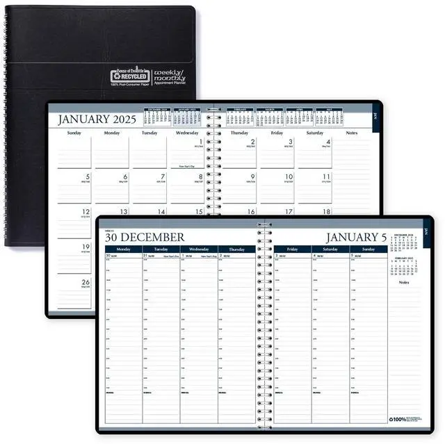Alt view image 7 of 7 - House of Doolittle 100% Recycled Month/Week 7 Day Planner 8.75x6.88 Black 2026