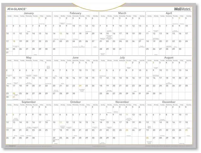Main image of AT-A-GLANCE® 2026 WallMates Self-Adhesive Dry-Erase Yearly Calendar, Large, 24" x 18"