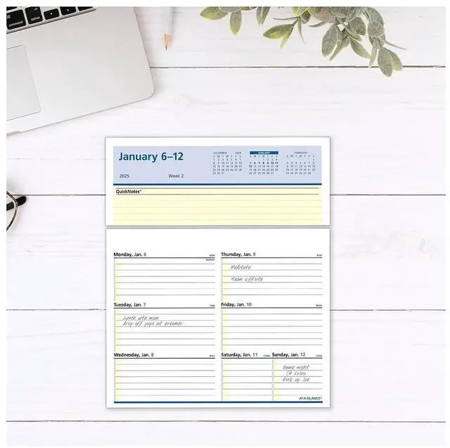 Alt view image 2 of 7 - At-A-Glance Flip-A-Week Desk Calendar Refill QuickNotes 5 5/8 x 7 White 2026