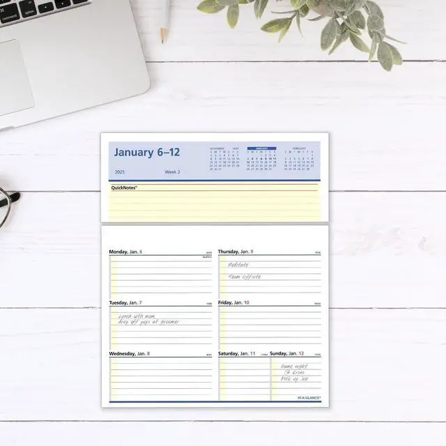 Alt view image 5 of 7 - At-A-Glance Flip-A-Week Desk Calendar Refill QuickNotes 5 5/8 x 7 White 2026