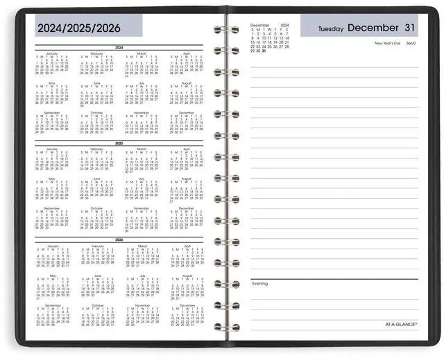Alt view image 6 of 7 - At-A-Glance Daily Appointment Book with Open Scheduling 8x5 2026 Black SK4600