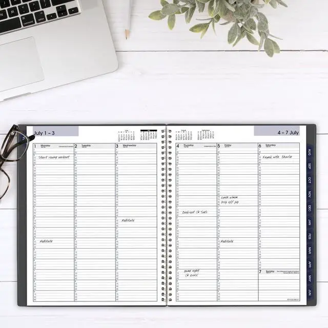 Alt view image 6 of 7 - AT-A-GLANCE® DayMinder® Academic 2025-2026 Weekly Monthly Appointment Book Planner, Charcoal, Large, 8 1/2" x 11"