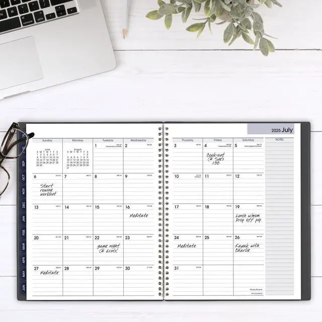 Alt view image 4 of 7 - AT-A-GLANCE® DayMinder® Academic 2025-2026 Weekly Monthly Appointment Book Planner, Charcoal, Large, 8 1/2" x 11"