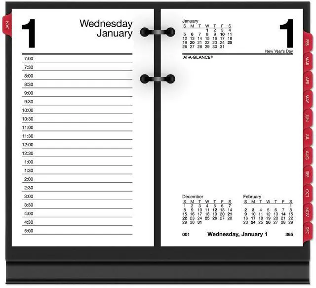 Main image of At-A-Glance Desk Calendar Refill with Tabs 6x3.5 White 2026 E717T50