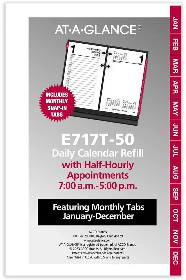 Alt view image 3 of 6 - At-A-Glance Desk Calendar Refill with Tabs 6x3.5 White 2026 E717T50