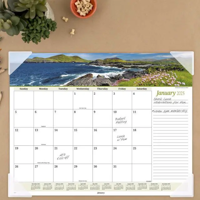 Alt view image 3 of 7 - AT-A-GLANCE® 2026 Panoramic Seascape Monthly Desk Pad, Standard, 21 3/4" x 17"
