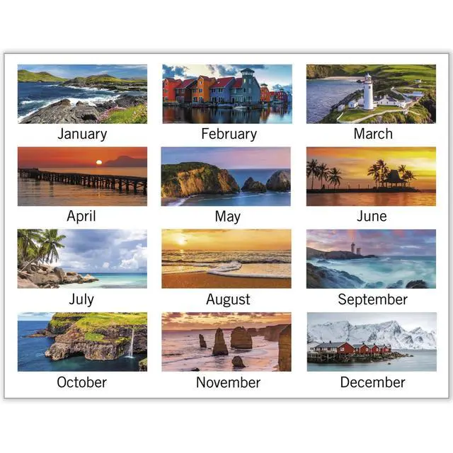 Alt view image 4 of 7 - AT-A-GLANCE® 2026 Panoramic Seascape Monthly Desk Pad, Standard, 21 3/4" x 17"