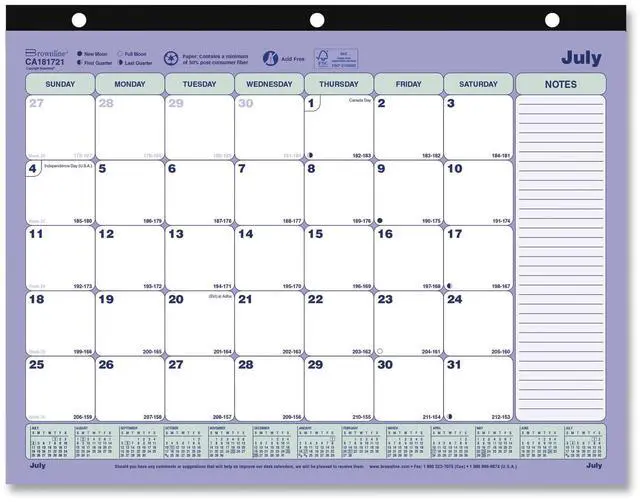 Main image of Brownline Academic 13-Month Desk Pad Calendar 11 x 8.5 2025-2026 CA181721