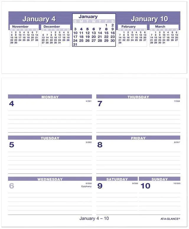 Main image of AT-A-GLANCE® FLIP-A-WEEK® 2026 Weekly Desk Calendar Refill, Small, 5 1/2" x 7"