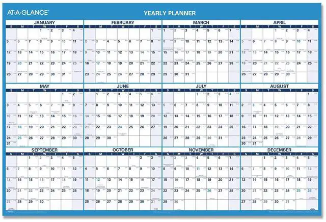 Main image of AT-A-GLANCE® 2026 Horizontal Reversible Erasable Wall Calendar, Extra Large, 48" x 32"