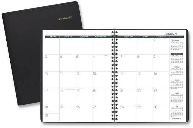 Main image of AT-A-GLANCE® 2026 Monthly Planner, Black, Medium, 7" x 8 3/4"