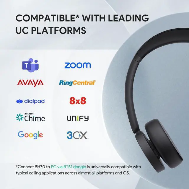 Alt view image 5 of 7 - Yealink BH70 Headset 1208704