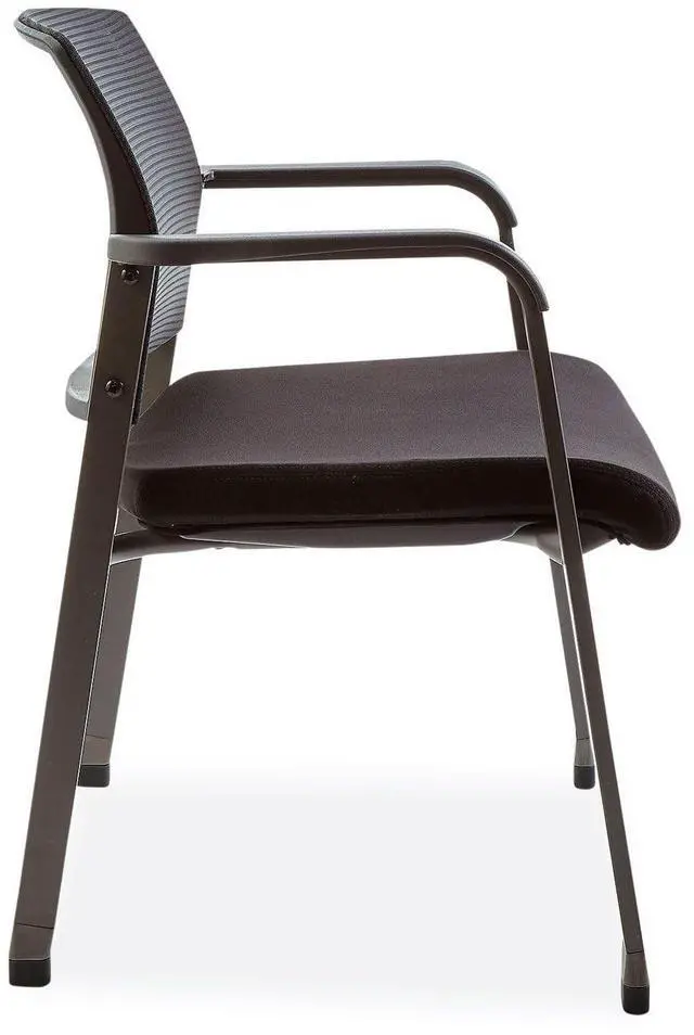 Alt view image 3 of 6 - Alera Elgar Fabric Guest Chair 24.41 x 22.64 x 31.73 Black Seat Black Back Black Base ALEER4317