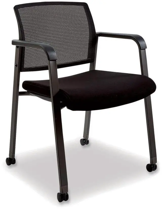 Alt view image 4 of 6 - Alera Elgar Fabric Guest Chair 24.41 x 22.64 x 31.73 Black Seat Black Back Black Base ALEER4317