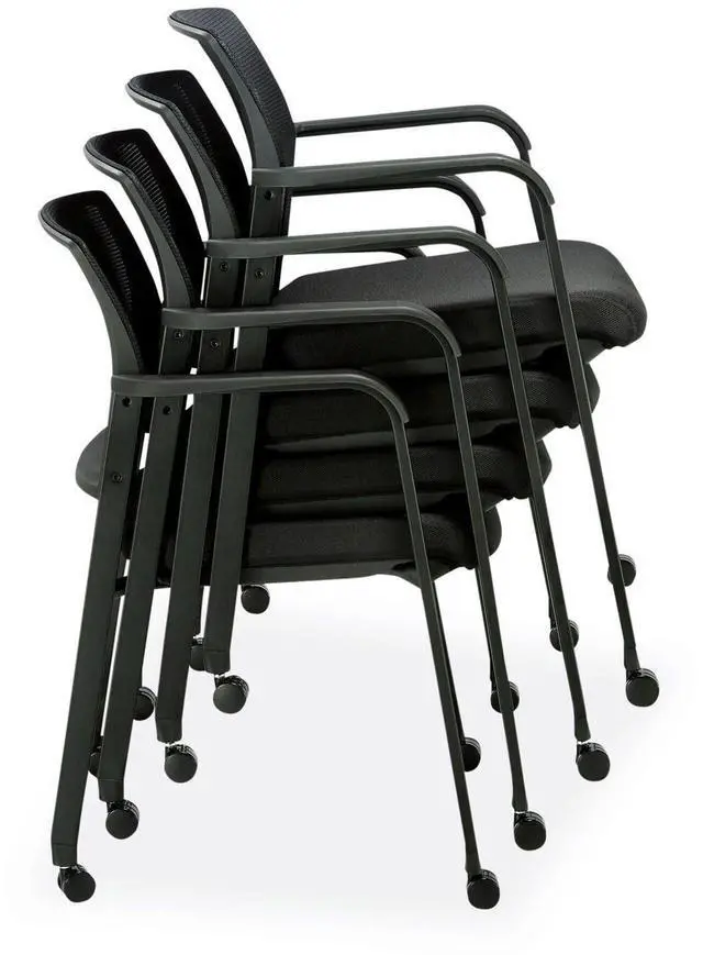 Alt view image 5 of 6 - Alera Elgar Fabric Guest Chair 24.41 x 22.64 x 31.73 Black Seat Black Back Black Base ALEER4317