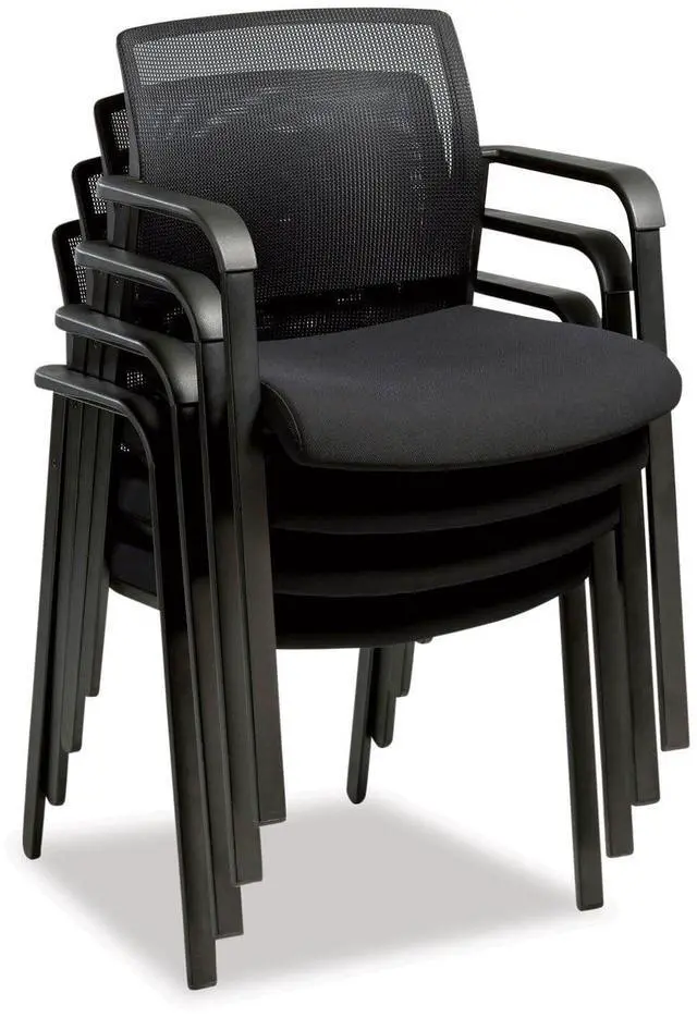 Alt view image 6 of 6 - Alera Elgar Fabric Guest Chair 24.41 x 22.64 x 31.73 Black Seat Black Back Black Base ALEER4317