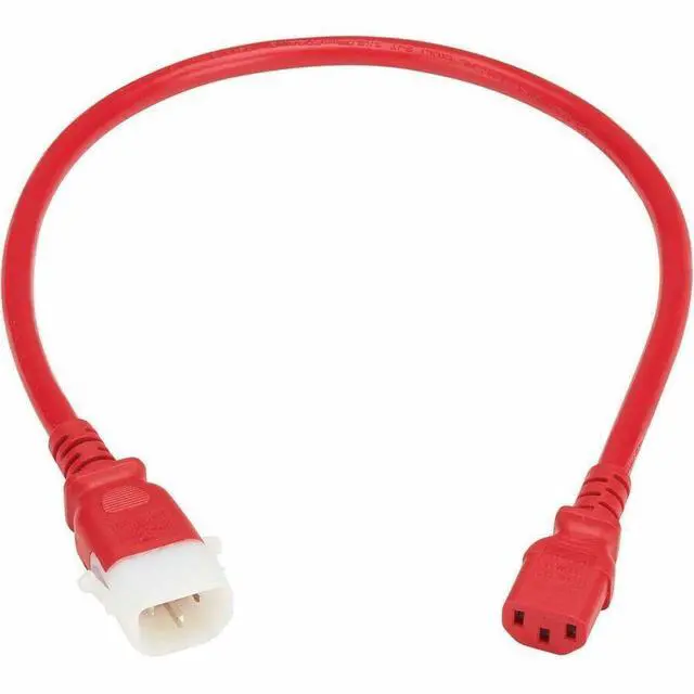 Main image of Eaton Tripp Lite Series PDU Power Cords C13 to P-Lock C14 Heavy-Duty 15A 250V 14 AWG 2 ft. 0.6 m Red 6 Pack