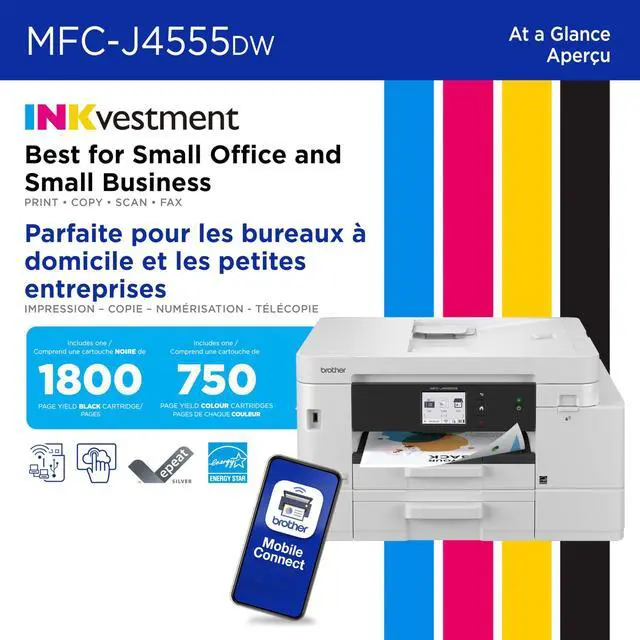 Main image of Brother MFC-J4555DW Wired Inkjet Multifunction Printer Color