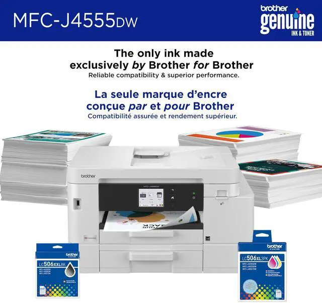 Alt view image 3 of 6 - Brother MFC-J4555DW Wired Inkjet Multifunction Printer Color